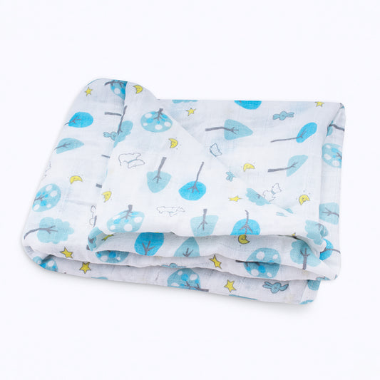 Muselina Árboles Azules