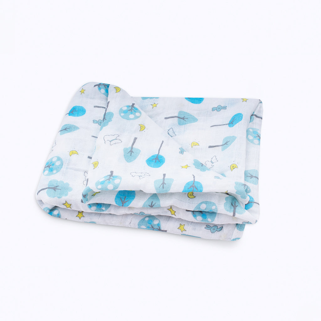 Muselina Árboles Azules